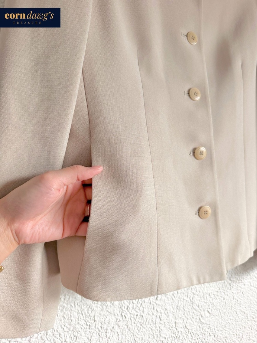 Vintage Collectibles by Casual Corner Elegant Jacket Beige - Size 6 - Picture 6 of 13